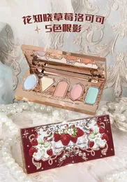 Flower Knows Strawberry Rococo Jewel Palette di ombretti 5 colori Purè di patate perlescenti 240318