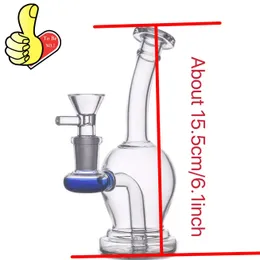 USA POPULURA MINI HOOFAH Billiga Protoable Colorful Glass Dab Rig Bong Water Tobacco Bongs Pipe med 14 mm manlig torr örtrökningsskål