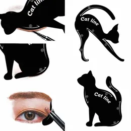 1pair Eyeliner Stencil Models Cat Eye Line Template Shaper Makeup Beauty Tools Makeup Glitter Eyeliner Eyes Cosmetics Tool Z4kb#