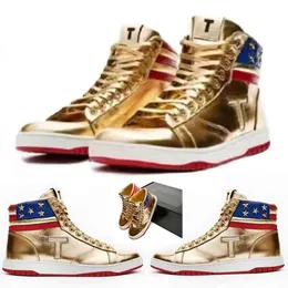 أحذية رجال غير رسمية T Trumps Designer Never Surrender High Top Basketball TS Gold Custom Women Outdoor Travels Switch Shoids 36-45