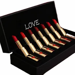 Набор матовых губных помад Водостойкий Lg Lasting Make Up Lg Lasting Lip Stick Red Veet Nude Lipsticks Woman Cosmetics 7 Color i62O #