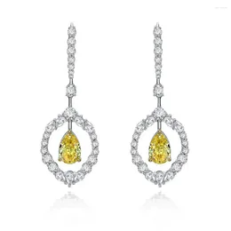 Dangle Earrings Shipei Jewelry 2024 3カラット洋ナシ型高カーボンダイヤモンド耳フックS925シルバー8 12水滴