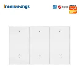 Kontrollera Intellithings Tuya Smart Curtain Switch för 4 Wire Roller Shade Motor Us Zigbee Switch med procentuell kontroll Alexa Google Home