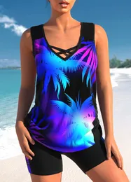 Summer Basic High Quality Tankini Swimming Costume Bikini Push Up Beach Two Piece Set S6xl 240322