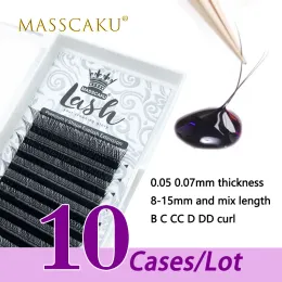 Eyelashes 10case/lot MASSCAKU sell 815mm & mix length soft russian volume Y lashes individual eyelash extension 0.07 YY shape eyelashes