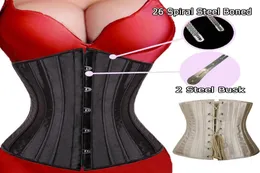 26 حلزوني الفولاذ المربح مدرب الخصر الداخلية underbust الكورسيتس bustiers مثير الملابس الداخلية أعلى زائد الحجم 1527041