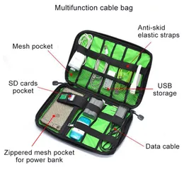 2024 Tragbarer Kabel Organizer Bag Travel Digitales elektronisches Zubehör Aufbewahrungstasche USB Ladegeräte Bankenhalter Kabelkoffer Kabel Kabel