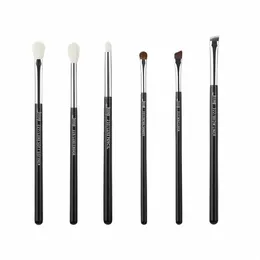 Jup Augenpinsel-Set, 6-teilig, Profial-Make-up-Pinsel-Set, Beauty-Lidschatten-Mischung, natürlich-synthetisches Haar, Schwarz/Sier M53i #