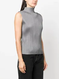 Kadın Tankları Miyake Pleats Lütfen Yumuşak Pileli Tank Top