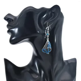 Dingle örhängen mode europeiska och amerikanska retro överdrivna kristall geometrisk form öronkrok smycken tillbehör
