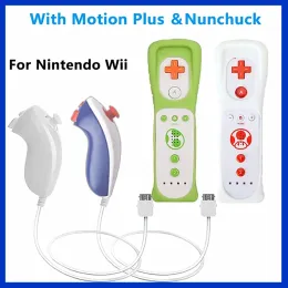 Gamepads 1 para Wii Nunchuck Set Set Ruch Plus zdalny kontroler Wii zdalny kontroler GamePad do kontroli gier Nintendo Wii