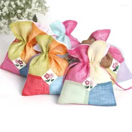 Present Wrap Silk Bag 10x15cm (4 "x6") Födelsedagsfest bröllop Favor Holder Neckalce Armband Bangle Drawstring Smycken Packaging Pouch