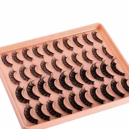 20 Paar Mink Les Eyeles Extensi Makeup Les Mix Natural Eyeles F5jZ#