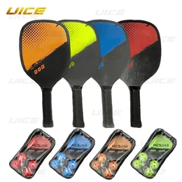 Set di racchette da paddle Pickleball Set di racchette portatili da 2 racchette ultra ammortizzate Borsa per racchette da 4 palline di pickleball 240313