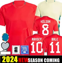 2024 2425 Wales Futebol Jerseys Bale Wilson James Johnson Allen Ramsey Moore Vokes Smith Davies Ampadu 22 23 Rodon Vokes Camisa de Futebol Brooks