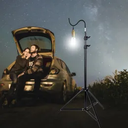 Araçlar Kamp Katlanır Işık Stand 2m Teleskoping Tripod Ayarlanabilir Alüminyum Zemin Lamba Tutucu Işık Tripod Destek Kamp Malzemeleri