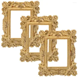 Frames 3 Pcs Decor Display Frame Po Prop Picture Gold Decorative Bulk For Small Ornament