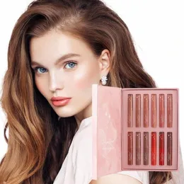 Набор блесков для губ 12 цветов Lg Last Lipstick Lg Wear Lipstick Высокая цветопередача и матовый эффект Veet Для свиданий Ежедневное использование E5Ja #