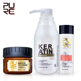 Wigs Purc 12% Brazilian Keratin Hair Treatment & Hair Mask Set Straightening Smoothing Repair Frizz Dry Hair Care for Women