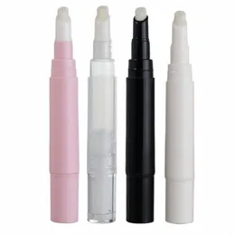 Vazio 5ml Lip Gloss Tubo Rosa Branco Ccealer Cuticle Oil Twist Pen Cosmetic Twist Pen com escova macia Garrafa recarregável 20pcs v3SB #