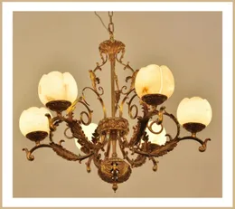 Lampadari in stile barocco italiano - vendita villa in ottone intagliato castello in bronzo lampada semplice circa 6 fiori di dolomite lampadario industriale pesante