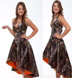 Camo High Low Bridesmaid Dresses 2019 A Line Bride Maid of Honor Dress Wedding Party Gowns BA24412771265