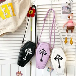 Shoulder Bags Novelty Coffin Shape Purses And Handbags Halloween Handbag Cross Crossbody Bag Women Gothic