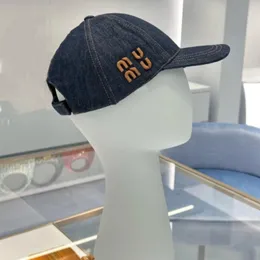 Tasarımcı Ball Caps Erkek ve Kadın Beyzbol Kapağı Denim Nakış Mektupları Unisex Tasarımcı Beanie Hat Mius Mius Caps Yumuşak Üst Güneş Kafası Şapkaları