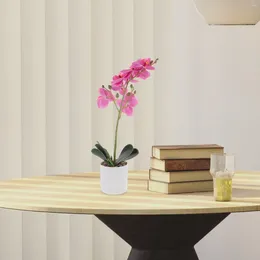 Dekorativa blommor Artificial Flower Phalaenopsis Home Decor False Potted Plants Simulation Rose in Fake PP Bonsai Simulated