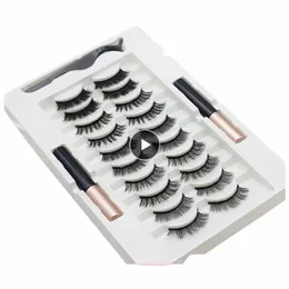 1/2/3pcs Magnetic Eyeles Kit With Eyeliner Natural Thick Lg Eye Les Extensi Reusable False Eyeles Makeup Tool TSLM1 z2Rr#