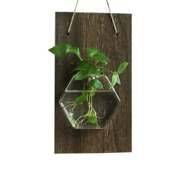 Vasen Home Office Wohnzimmer Dekor Terrarien Pflanzer Oblate Blumenvase Wandbehang Tragbares Glas für Hydrokulturpflanzen