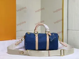 24SS Women Gym Keepall 25 torby na jadłowce M20900 Dżinsowe płótno Tote Bagaż Luxurys Designer Bag torebki
