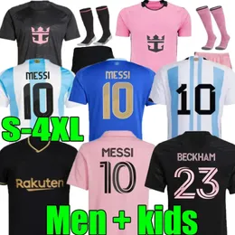 XXXL 4XL 22 23 22 25 25 Argentina Inter Miami FC Beckham Messis Soccer Jerseys 2024 2025 Barcelona Higuain Football Shirts Pizarro Jersey Carranza Pirez Morgan Kit JJ 3.24