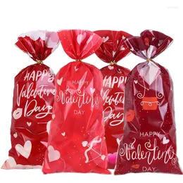 선물 랩 50pcs 사랑 발렌타인 비닐 가방 웨딩 성 프린트 캔디 쿠키 포장 공급품