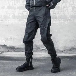 Men's Pants High Quality Techwear Hip Hop Patchwork Cargo Back Scimitar Design Fashion Punk Casual Harem For Man