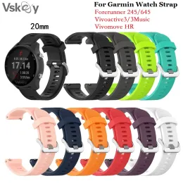 Zubehör 10 Stück Smartwatch-Armband für Garmin Forerunner 245 645 Vivoactive 3 Vivomove HR Silikon-Armband-Ersatzzubehör 20 mm