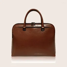 Aktentaschen Luxus Echtes Leder Damen Aktentasche Mode Business Handtasche Große Kapazität Schulter Messenger Tasche Damen Laptop