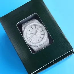 Silvery Diamond Watches Woman Watches Mechanical Movement Watch 41mm Fashion Business Waterproof Wristwatch Christmas Day Gifts with box