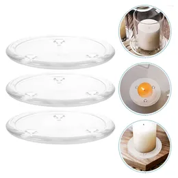 Titulares de vela 3 pcs suporte de vidro natal drcor bandeja decorativa decorar para suporte de mesa placas redondas jar velas