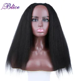 Wigs Blice U Part Synthetic Wig Without Bangs Kinky Straight Hair Wig For Black Women Glueless Clip in Head Bang Half Wigs