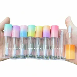 5ml Wholesale Empty Lip Gloss Tubes Gradient Pink DIY Plastic Cute Liquid Lipstick Ctainer Round Lipgloss Sample Bottle 19Za#