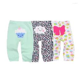 Pantaloni Kiddiezoom 3 pezzi/lotto Pantaloni da bambina in cotone moda cartone animato morbidi