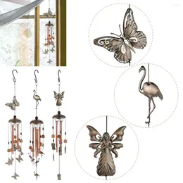 Decorative Figurines Metal Tube Wind Chime Memorial Butterfly Large Flamingo Angel Windchimes Gift Creative Hanging Art