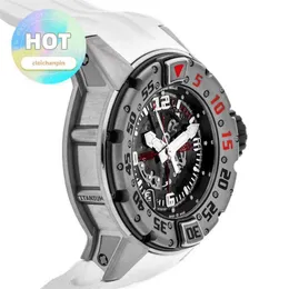 Relógio de pulso RM RM028 Relógio automático com pulseira masculina de titânio de 47 mm RM028 AJ TI-TI