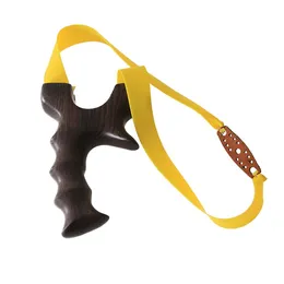 Bärbar Slingshot Outdoor Hunting Sports Sling -skytte med platt elastiskt träband Catapult Rosewood Rubber Shot Gratis frakt CTAEL