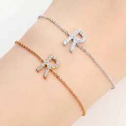 Link Bracelets 팔찌 Hadiyana 트렌디 한 패션 입방 지르코니아 여성 대문자 rangles sl1040 생일 웨딩 선물
