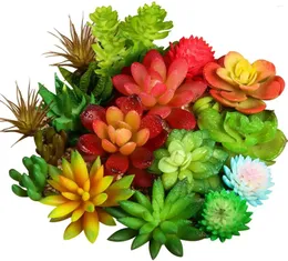 Dekorative Blumen, 18 Stück, künstliche Sukkulenten, Pflanzen, sortiert, ohne Topf, realistische, gefälschte, strukturierte Sukkulenten-Picks für DIY-Heimdekorationen