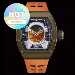Designer Wrist Watch RM Na ręce RM52-05 Seria RM5205 Astronauta Tourbillon Titanium Stop Enomel Martian Disk