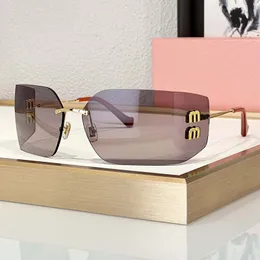 Luxus-Sonnenbrille, Designer-Sonnenbrille für Damen, Sonnenbrille mit Geschenkbox, gemischter Farbspiegel, blau-brauner Spiegel, Metallbeinrahmen, Modedesigner-Sonnenbrille