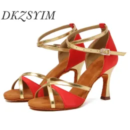 Stivali dkzsyim donne scarpe da ballo latina da ballo da donna tango salsa danza scarpe morbide in pelle scamosciata scarpe da ballo femminile hels 5/7/8,5 cm